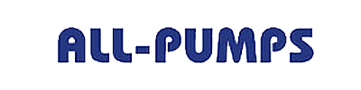 Logo ALL-PUMPS w niebieskim kolorze na białym tle