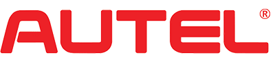 Czerwone logo AUTEL na białym tle z symbolem zastrzeżonego znaku towarowego