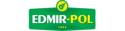 Logo EDMIR-POL z żółto-zielonym napisem i rokiem 1994