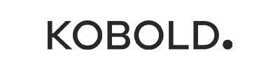 Logo KOBOLD. w czarnym kolorze na białym tle