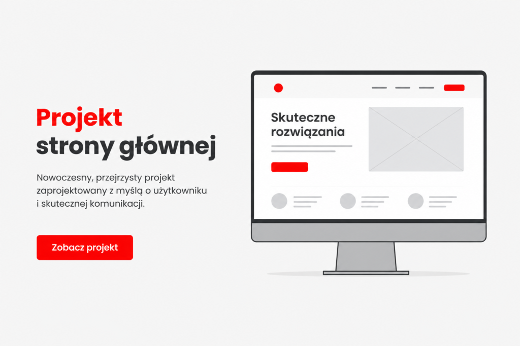Pierwszy ekran strony internetowej z mocnym nagłówkiem i wyraźnym CTA