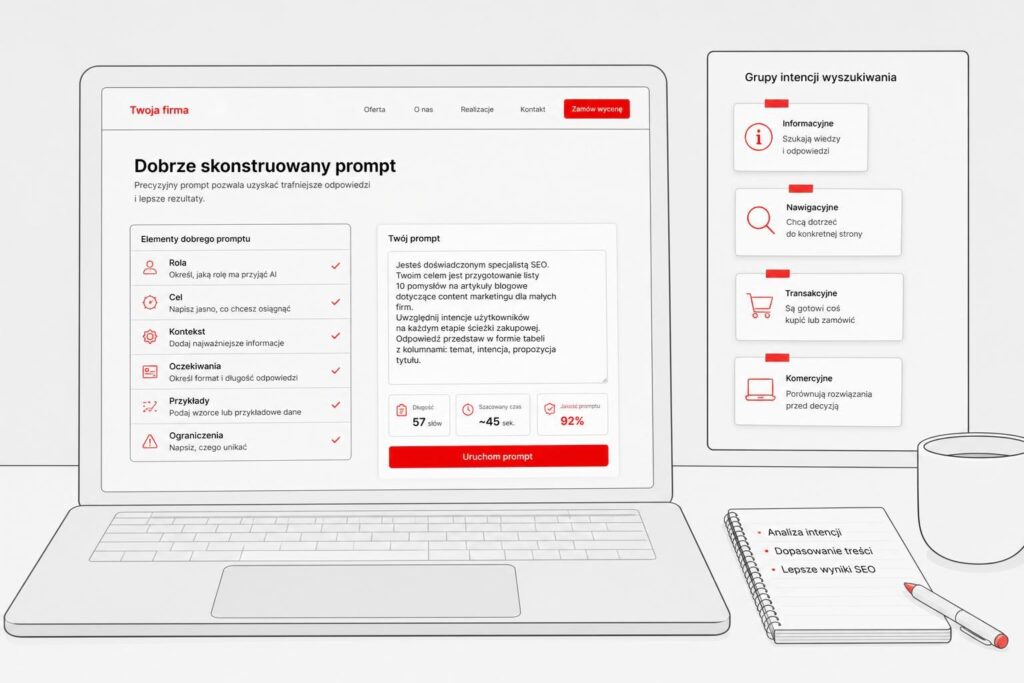 Planowanie promptu do AI dla tematów blogowych i social media