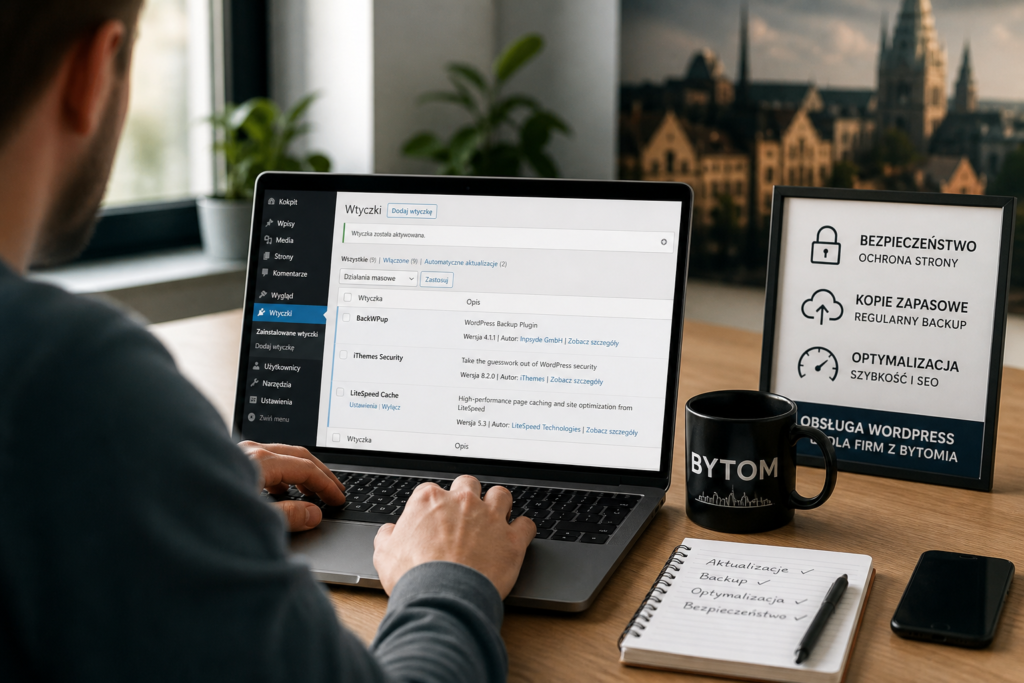 Specjalista monitorujący i aktualizujący stronę WordPress dla firmy z Bytomia